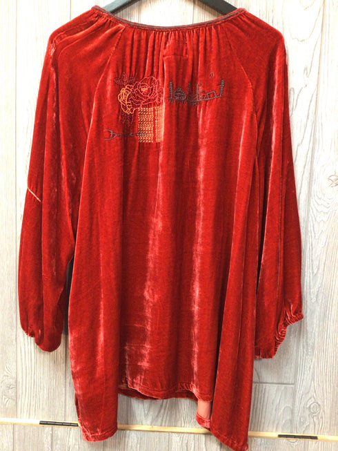 Johnny Was Biya Velvet Top Size X-Large