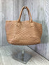 Anthropologie Faux Leather Woven Tote