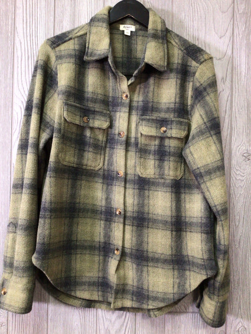 dylan Plaid Fleece Shacket Size Small