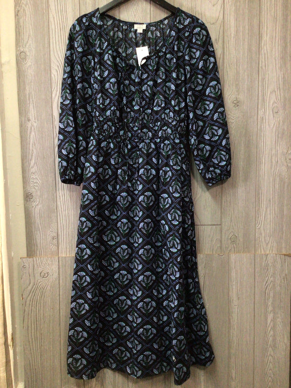 J Crew Dress Poplin Block Print Size 10P New