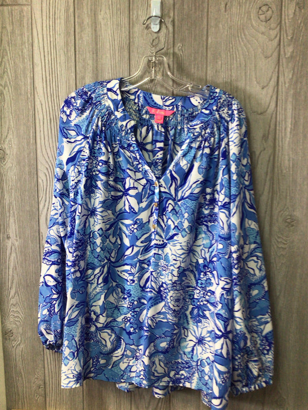 Lilly Pulitzer Silk Elsa Blouse Size X-Large Pre-Owned