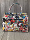 Pop Art Alice Multi-Color Satchel Genuine Italian Leather Purse