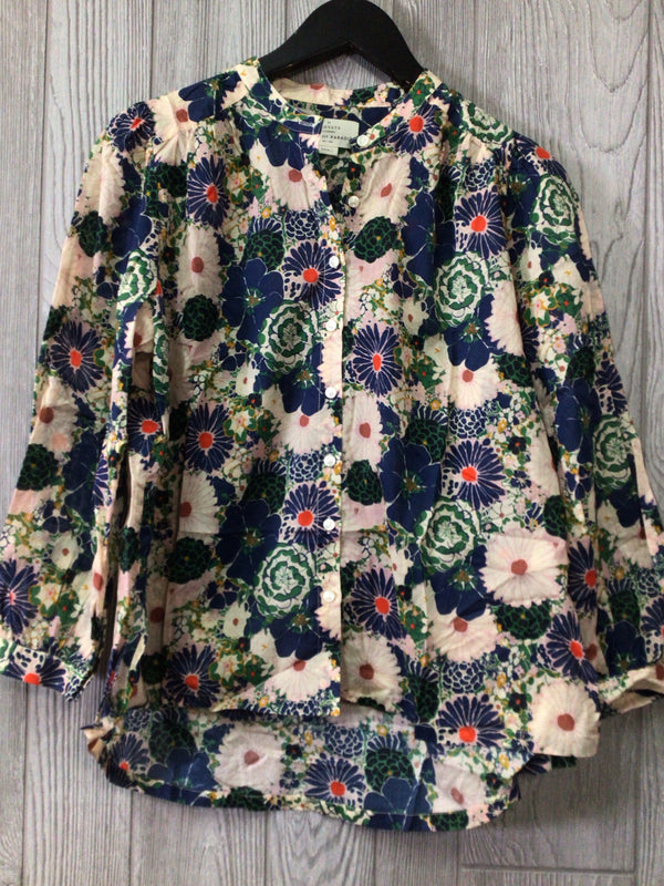 Trovata Birds of Paradise Blouse Cotton Voise Size Small