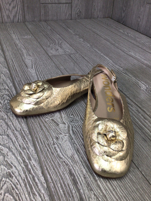 Wonders PEPA 40 Gold Slingbacks Size 39