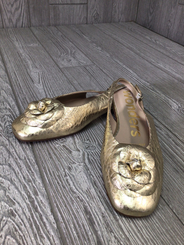 Wonders PEPA 40 Gold Slingbacks Size 39