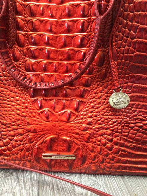 Brahmin Radiant Red Large Duxbury Satchel Melbourne Leather New