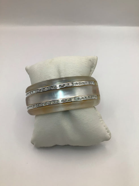 Alexis Bittar Lucite Crystal wide Bracelet, Bangle