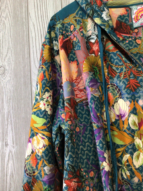 Johnny Was Sweatshirt floral ziip-up Size XX-Large