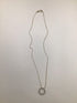 floating Diamond circle sterling Necklace 16"
