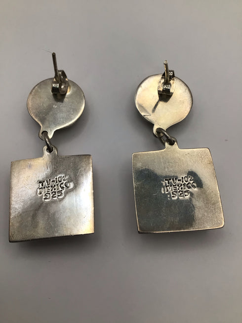 Sterling + Abalone Vintage Mexico TV-102 SET Pendant and Earrings