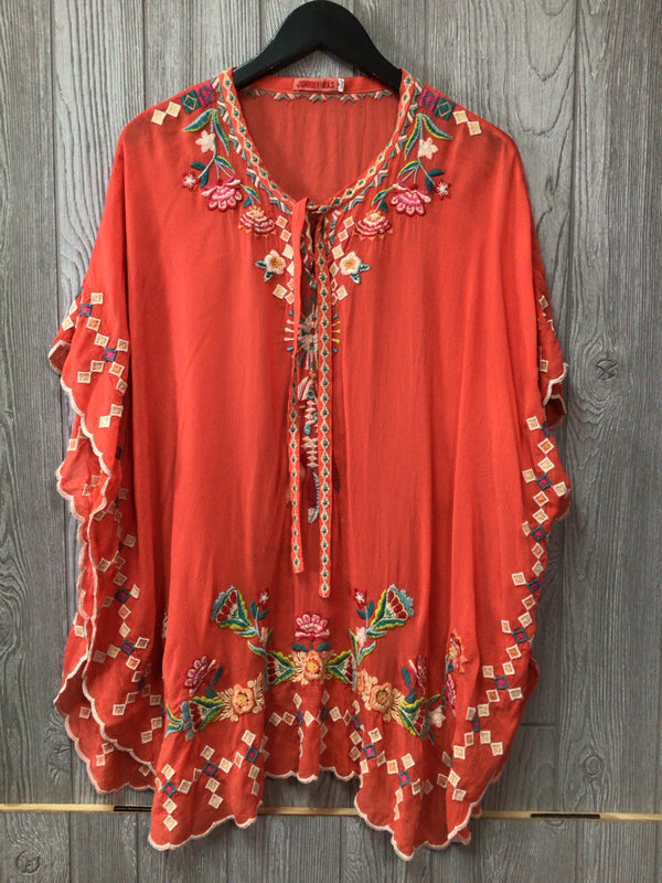 Johnny Was Poncho Embroidered Size Medium