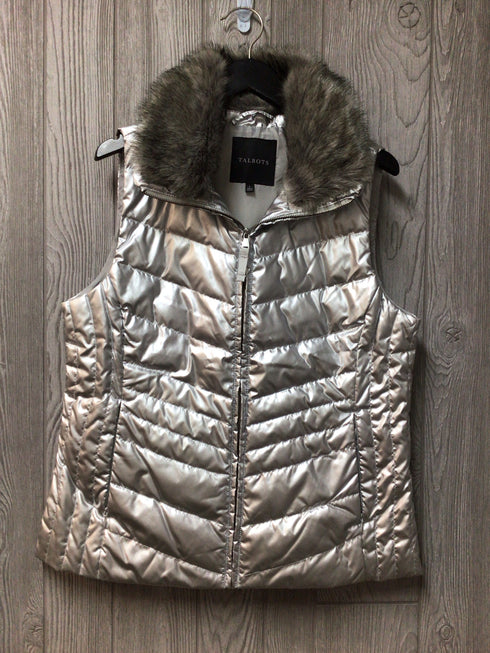 Talbots Puffer Vest faux-fur Size Large