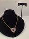 Vintage Cloisonne Heart Shape SET Necklace and Earrings
