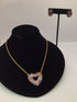 Vintage Cloisonne Heart Shape SET Necklace and Earrings