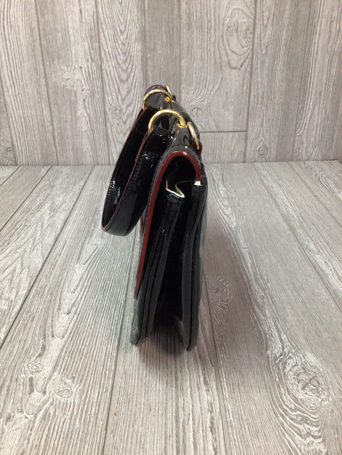 Frances Valentine Black flap front Patent Leather Purse