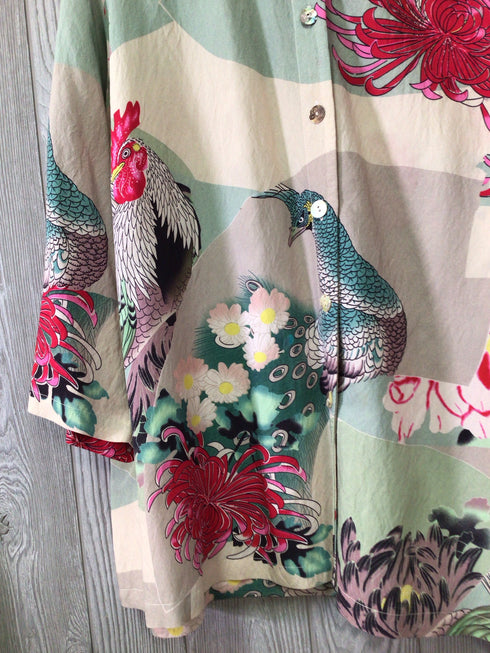 Citron Blouse Rooster Size 1X
