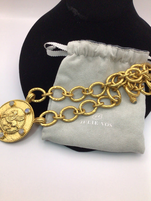 Julie Vos Pegasus Moonstone Medallion Necklace