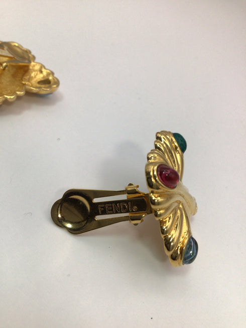 Fendi Gripoix Vintage Earrings clip-on