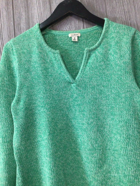 LL Bean Sweater Marled Cotton Size Medium