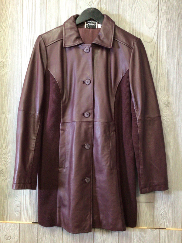 Linea Leather Coat Size 8