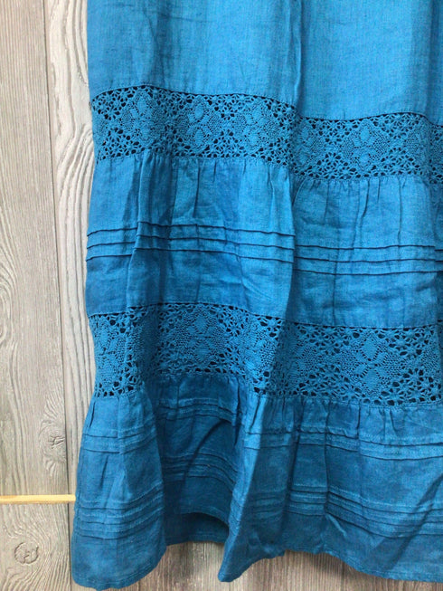 J Jill Linen Midi Skirt Size 12P