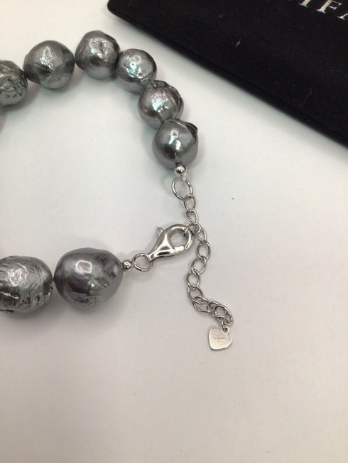 Kalifano Gray Baroque Pearl Bracelet New