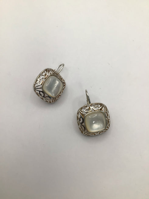Silver Drop Mother Of Pearl Earrings