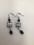 Artisans White Art Glass Drop Earrings