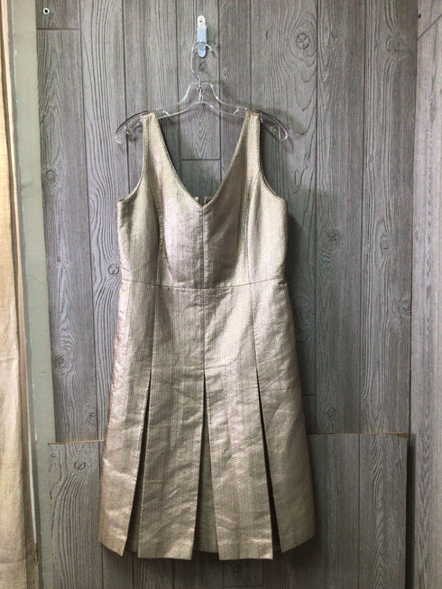 Lafayette 148 Dress Metallic Size 10 New pre-owned