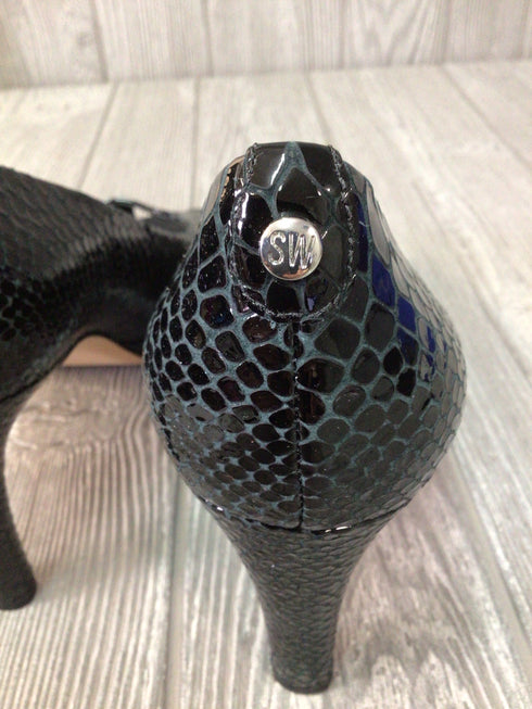 Stuart Weitzman Pumps LogoPlainfield Black Crystal Snake Size 9.5