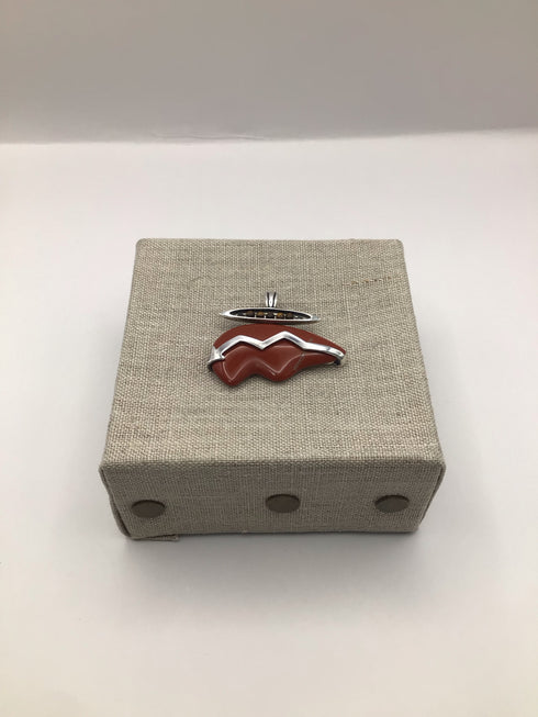 American West Red Jasper Spirit Bear Pendant