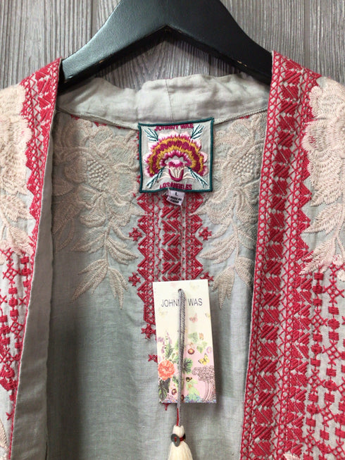 Johnny Was Camille Draped Cardigan Linen Size Large New Pre-owned