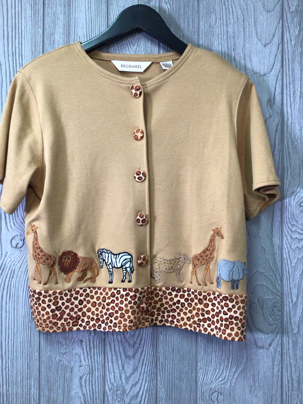 Bechamel Cardigan Safari Animal Vintage Size Small