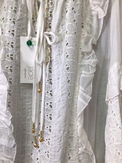 Johnny Was Jade Sarai Ruffle Blouse Size Large New