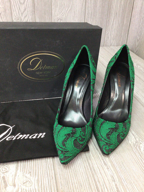 Delman Betti Emerald Baroque Pumps Size 8