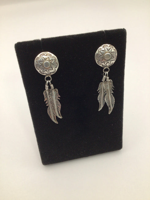 Sterling Feather drop Earrings