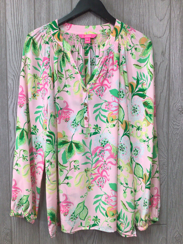 Lilly Pulitzer Silk Ellsa Blouse Size Large