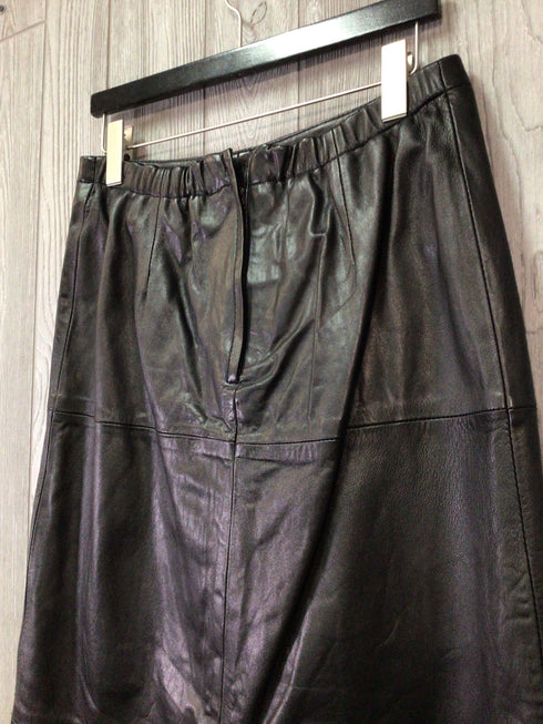 Terry Lewis Leather Pencil Midi Skirt Size Medium