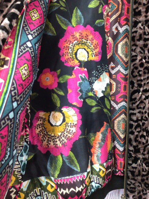 Johnny Was Quilted Bomber Jacket Size X-Small