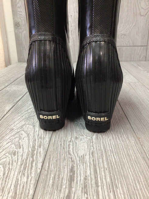 Sorel Boots Joan Wedge Gloss Rain Chelsea Size 8