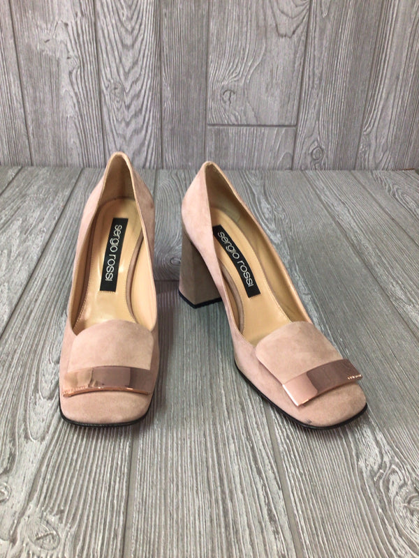 Sergio Rossi Suede Chunky Heel Pumps Size 9-40