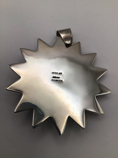 Merav Sterling & 18k sunflower Pendant