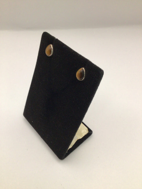 Tiger's eye teardrop stud earrings