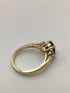14k Gold Oval Amethyst + Diamond Ring size 6.5