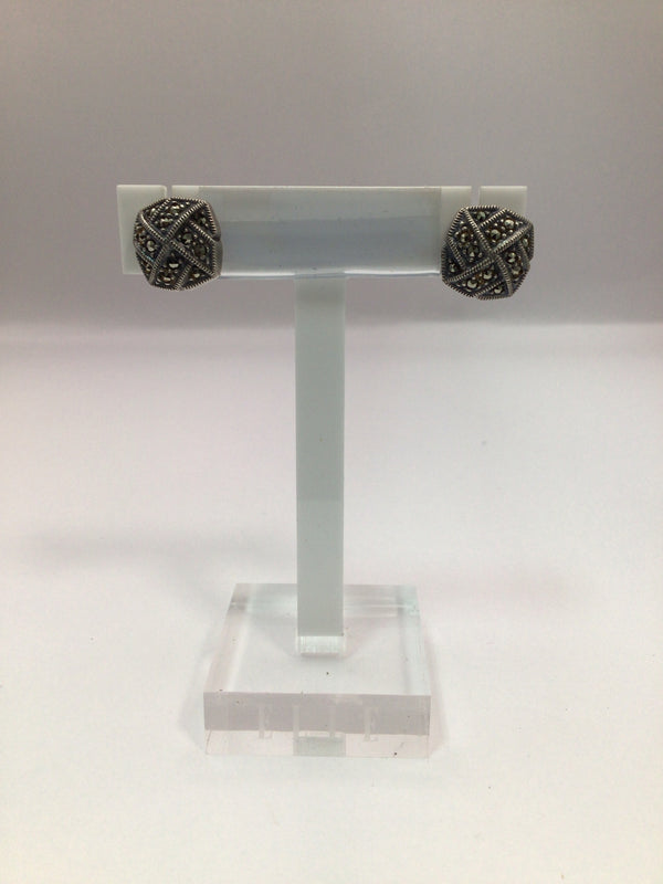 Judith Jack Oxidized Silver Marcasite Earrings