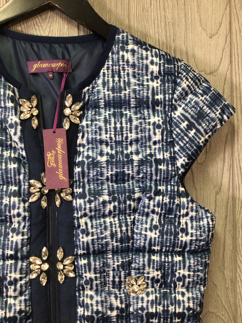 glamourpuss embellished down Jacket Size Medium New preowned