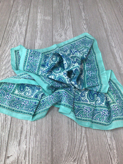 Anokhi Swirl Sea 30" Square Cotton Scarf