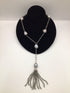 Baroque Black Pearl Station Y Necklace