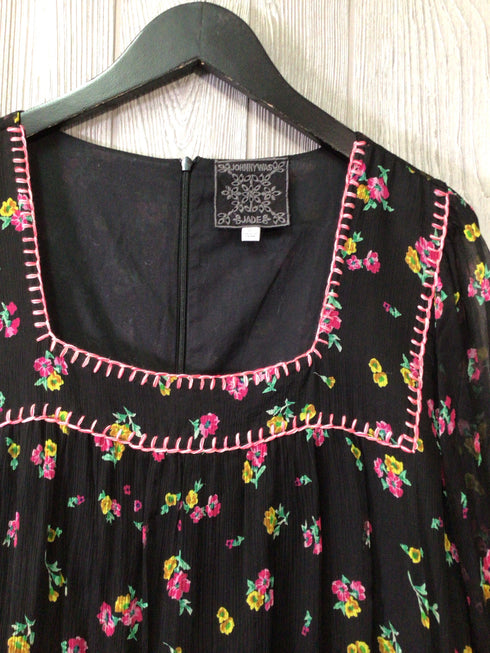 Johnny Was Dress Silk Tiered Maxi Size X-Large