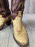 Larry Mahan Leather + Exotic Python Cowboy Boots Vintage Women's Size 8